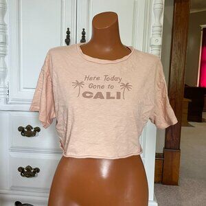 American Eagle “Here Today Gone to CALI” Cropped Tee – Women’s Size Small